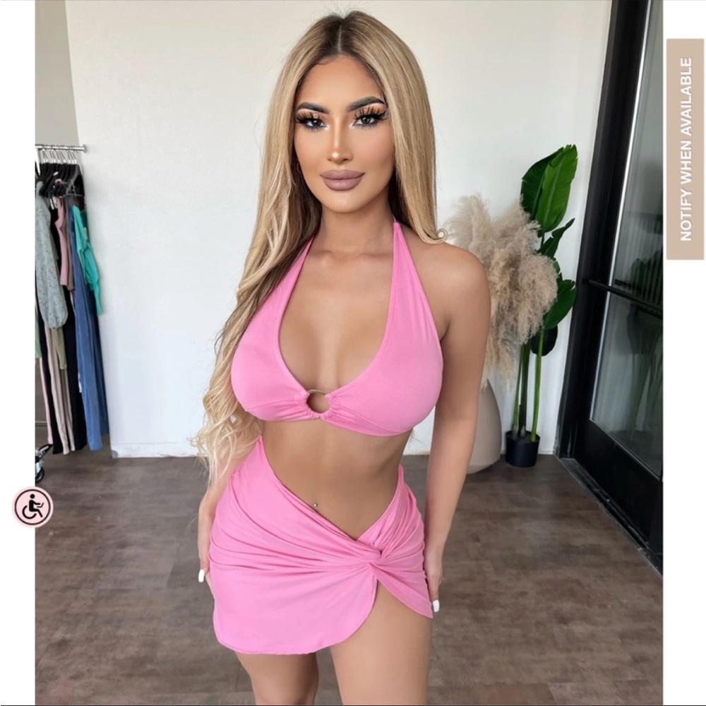Two Piece pink Summer skirt set co-ord